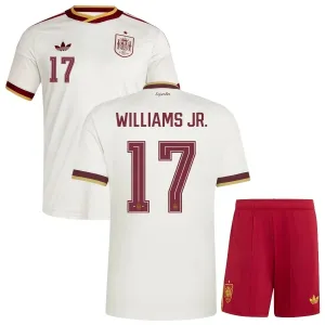 España WILLIAMS JR 2026/27 conjunto camiseta visita niño blanco