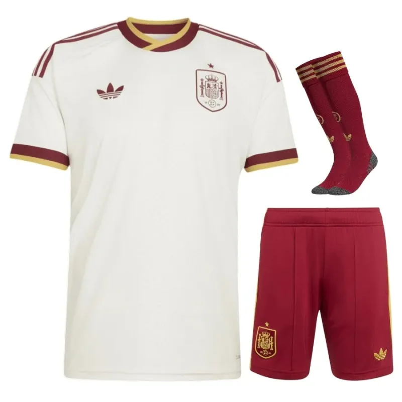 Spagna 2026/27 set maglia trasferta bambino bianca