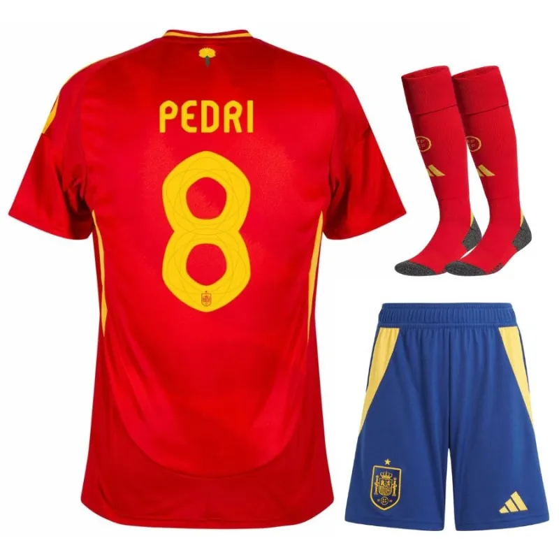 Ensemble de maillot principal pour enfants de l'Espagne de Pedro 2024/25 - Rouge