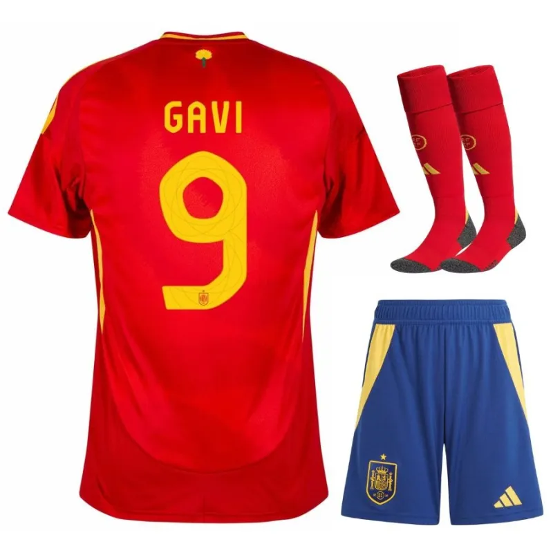 Gavi's Spanien 2024/25 Heim-Kinder-Trikotsatz - Rot