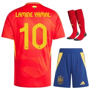 Conjunto de camisa de campo para niños de España de Yamal 2024/25 - Roja