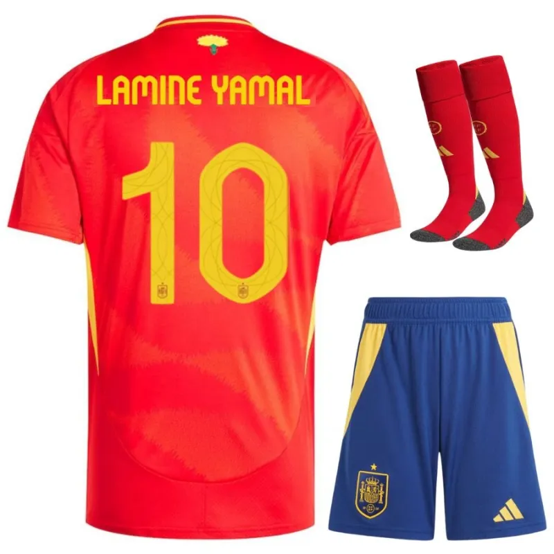 Conjunto de camisa de campo para niños de España de Yamal 2024/25 - Roja