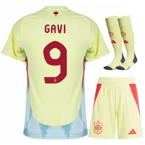 Conjunto de camisa de campo para niños de España de Gavi 2024/25 - Amarillo