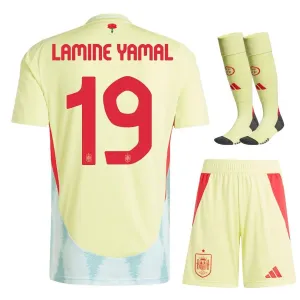 Conjunto de camisa de campo para niños de España de Yamal 2024/25 - Amarillo