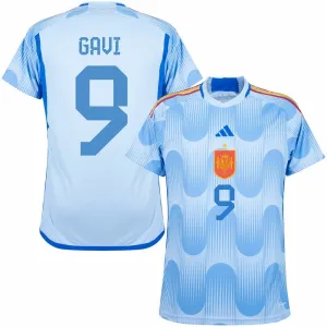 Gavi. Spanisches Auswärtstri-kot für die FIFA Weltmeisterschaft 2022 - Blau