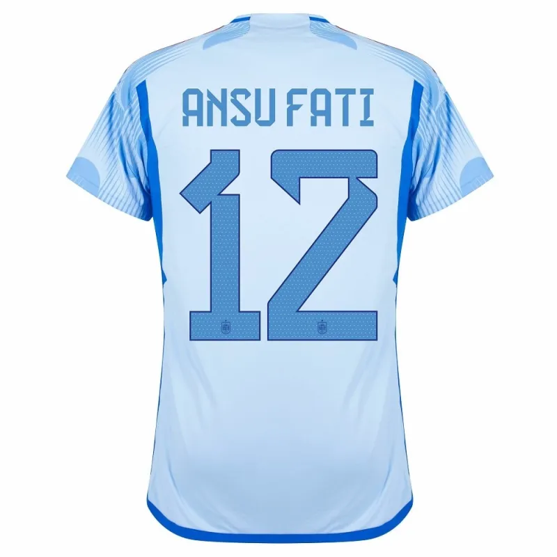 Ansu Fati. Spanisches Auswärtstri-kot für die FIFA Weltmeisterschaft 2022 - Blau