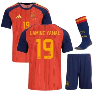 Conjunto Local Infantil España LAMINE YAMAL 2026/27 - Rojo