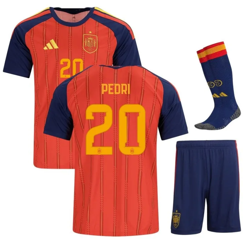 Spanien PEDRI 2026/27 Heimkit Kinder - Rot