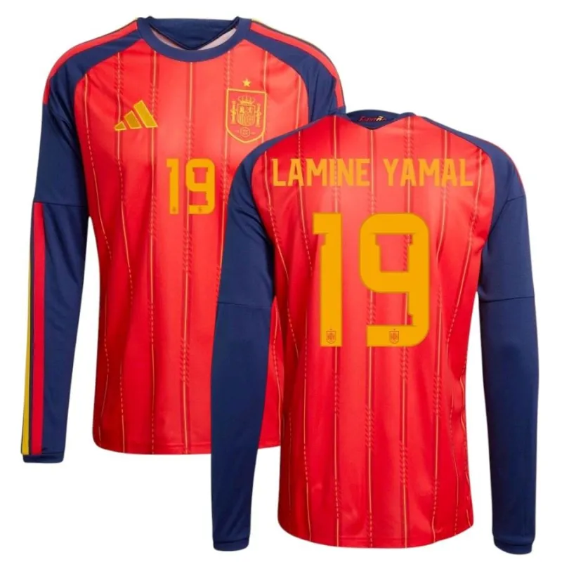 Camiseta local manga larga España LAMINE YAMAL 2026/27 - Roja