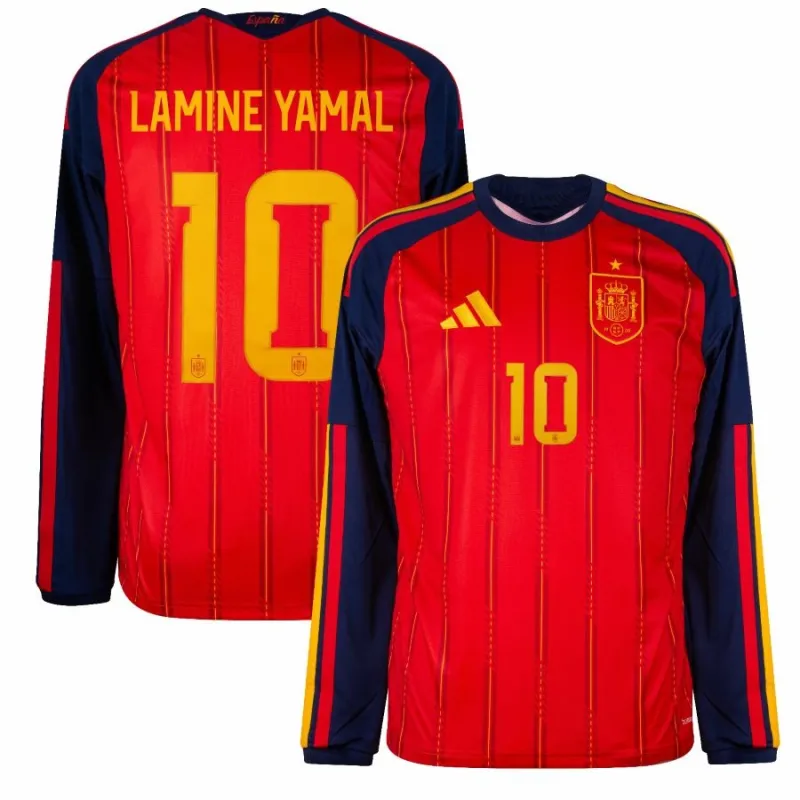 Maillot domicile manches longues Espagne LAMINE YAMAL 2026/27 - Rouge