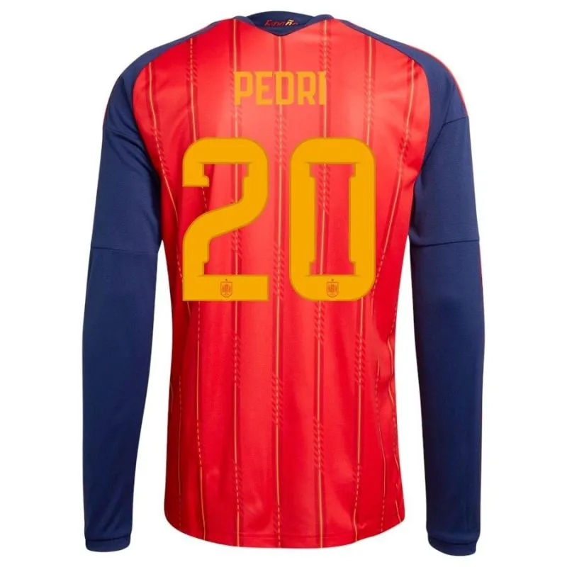 Maglia casalinga maniche lunghe Spagna PEDRI 2026/27 - Rossa