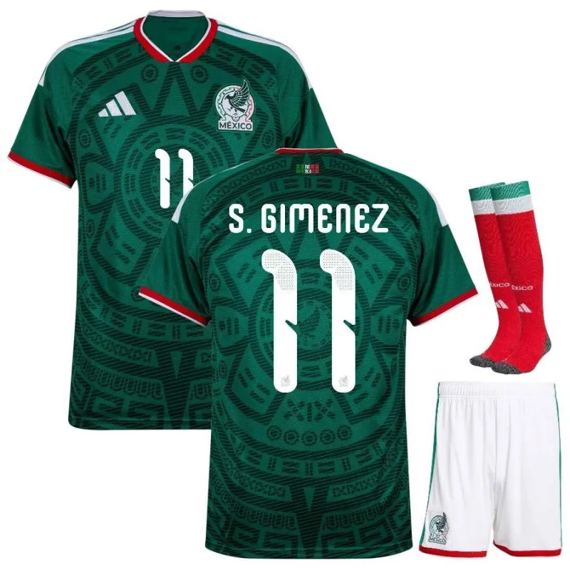 Mexico S. GIMENEZ 2026/27 Home Kids Kit Green