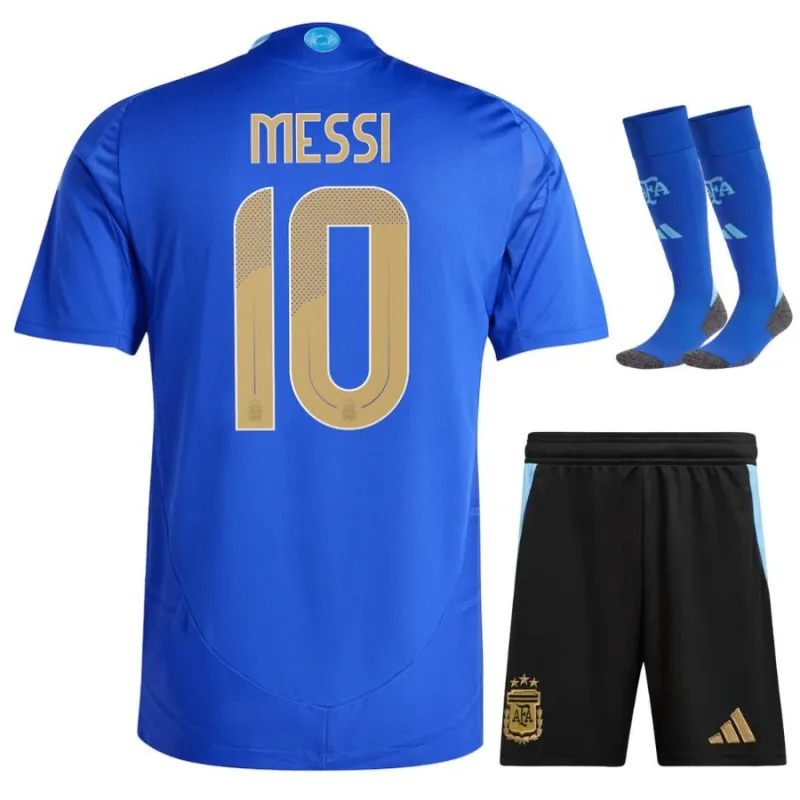 Messi, Argentinien 2024/25 Away Kinder-Trikot (Blau)