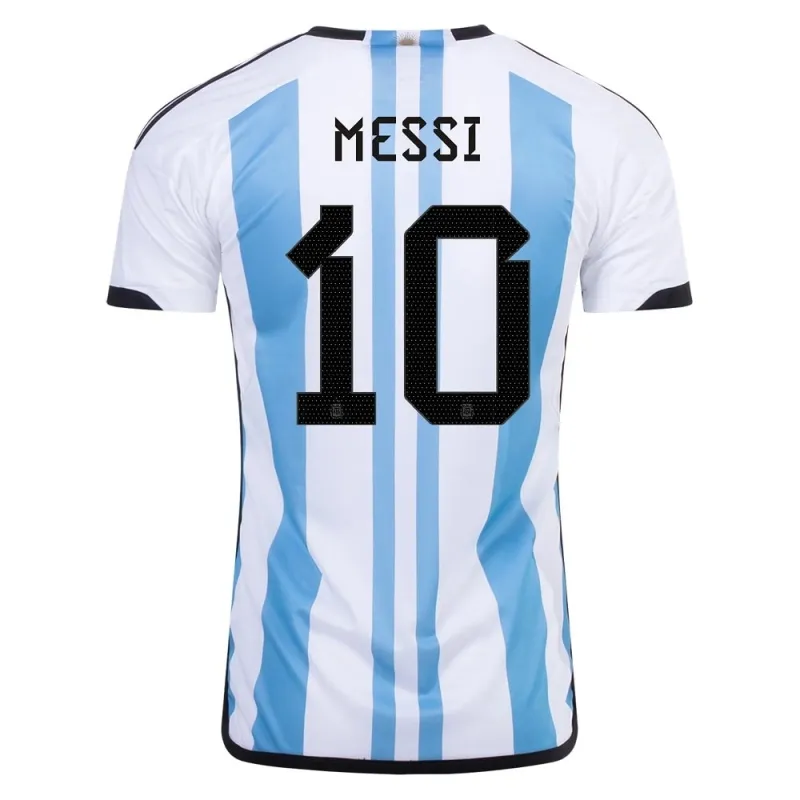 Messi, Maglia di casa dell'Argentina 2022/23 a 3 stelle (Blu celeste)