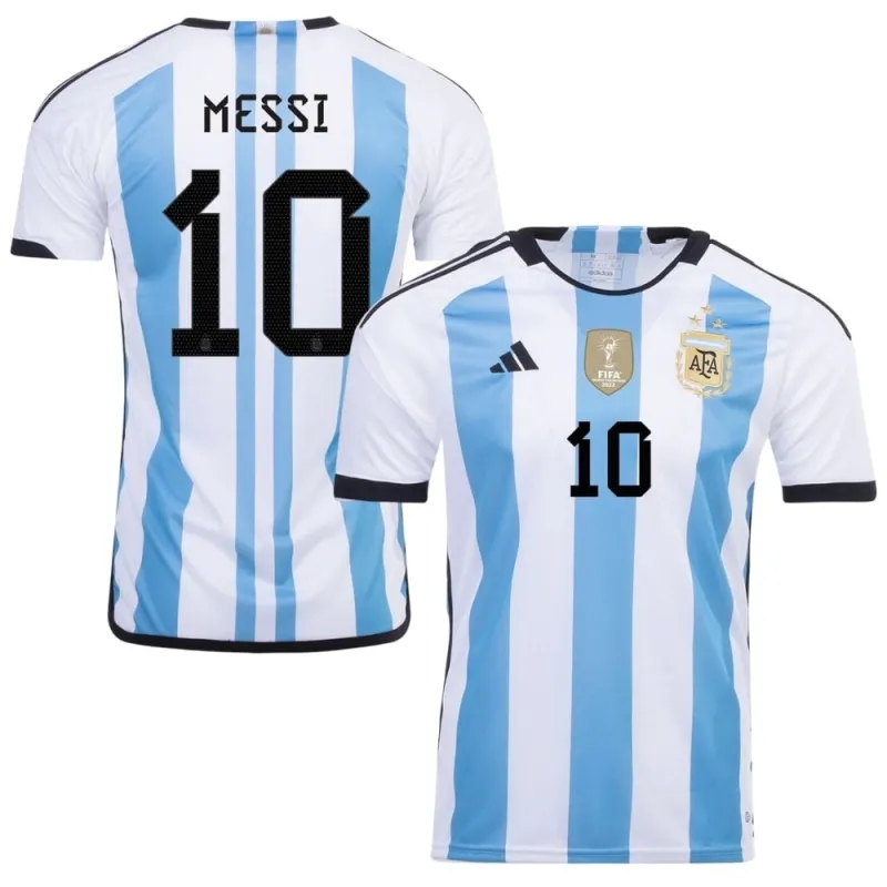 Messi, Maglia di casa dell'Argentina 2022/23 a 3 stelle (Blu celeste)