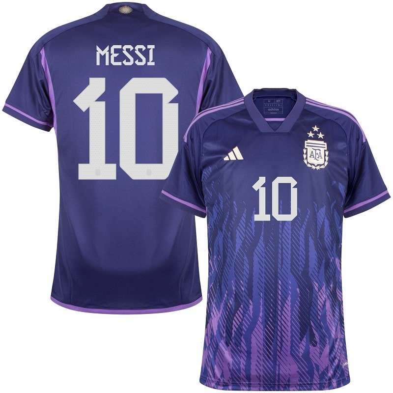 Messi, Maglia di trasferta dell'Argentina 2022/23 a 3 stelle (Viola)