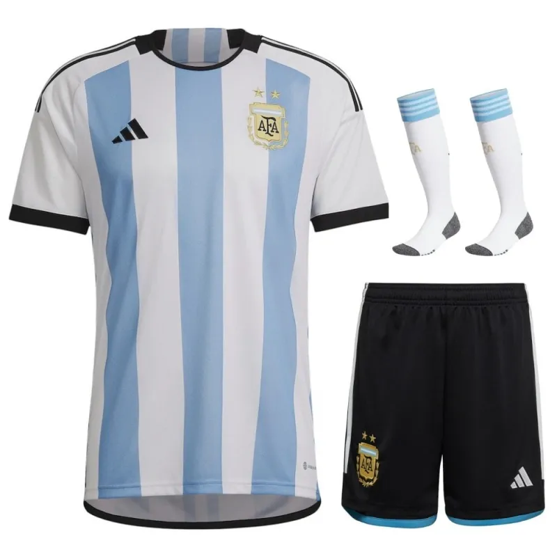 Argentinien 2022 WM Heim Kinder Trikotset - Himmelblau