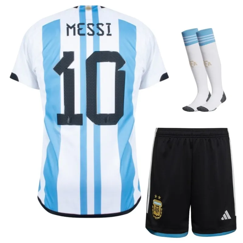 Messi Argentina 2022 Mondiale Bambino Set - Azzurro Cielo