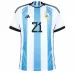 Dybala, Maillot domicile de l'Argentine pour la Coupe du monde 2022 (Bleu ciel)