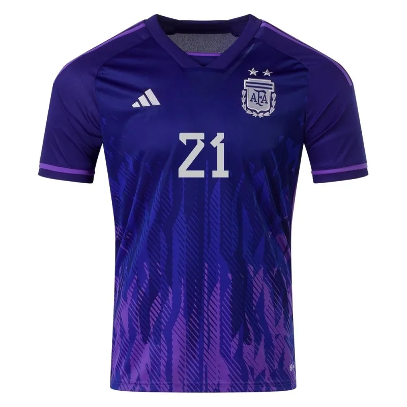 Dybala, Maillot extérieur de l'Argentine pour la Coupe du monde 2022 (Bleu)