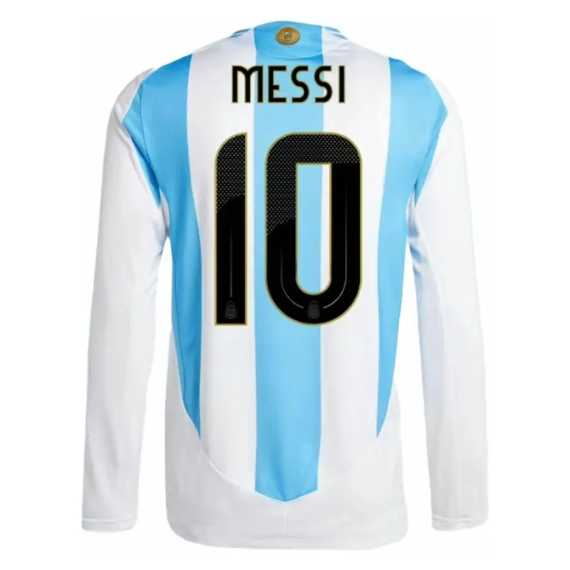 Messi Argentinien 2024/25 Heim Lange Ärmel Replica Trikot - Helle Blau