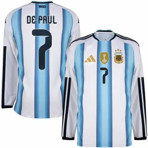 Argentine DE PAUL 2026/27 Maillot domicile à manches longues - Bleu/Blanc