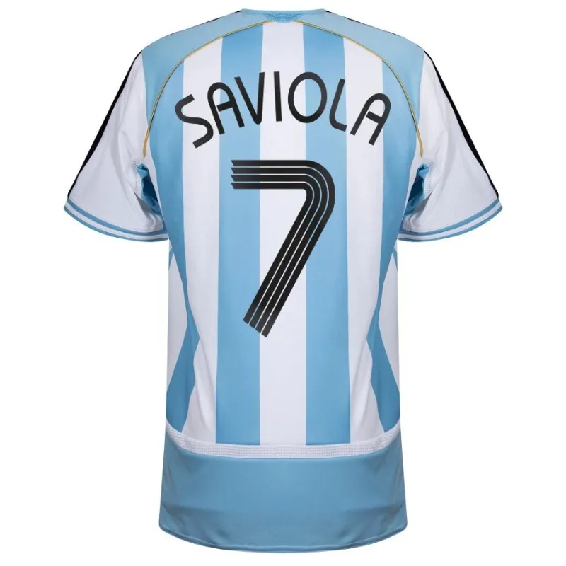 Maglia Home Retro Argentina SAVIOLA 2006 Blu Bianco