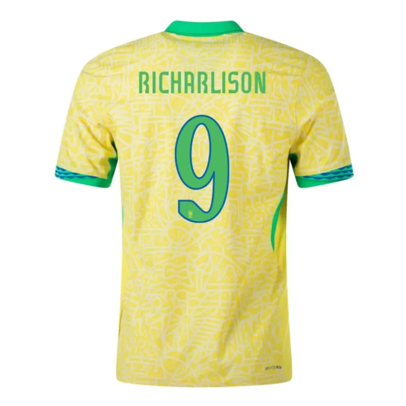 Richarlison, Brazil 2024/25 Home Jersey, Fan Version, Yellow