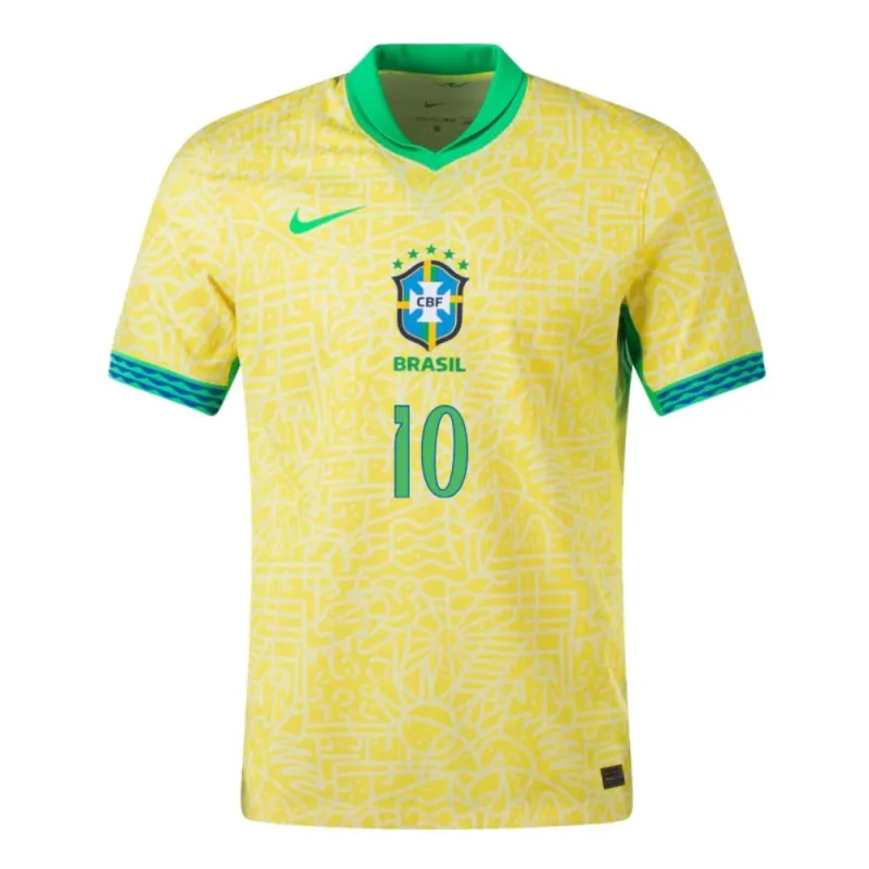 Rodrygo, Brazil 2024/25 Home Jersey, Fan Version, Yellow