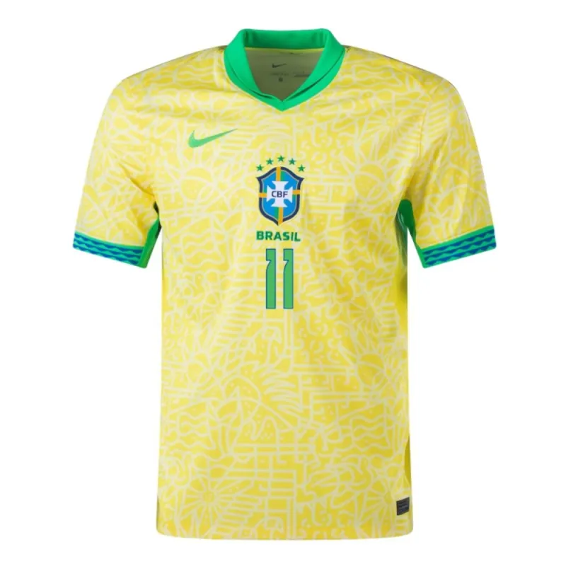 Raphinha, Maglia di casa del Brasile 2024/25, edizione per tifosi, Giallo