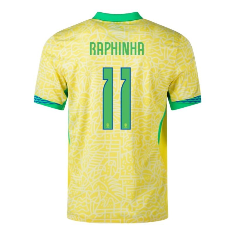 Raphinha, Maglia di casa del Brasile 2024/25, edizione per tifosi, Giallo