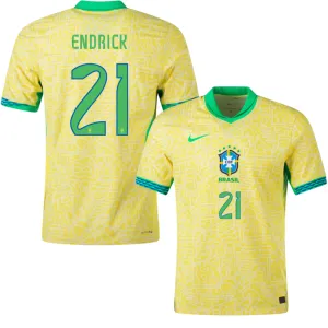 Endrick, Brazil 2024/25 Home Jersey, Fan Edition, Yellow