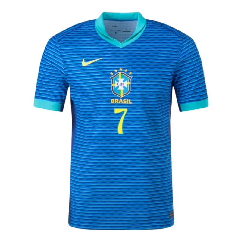 Vini Jr. Brazil 2024/25 Away Jersey, Fan Version, Blue