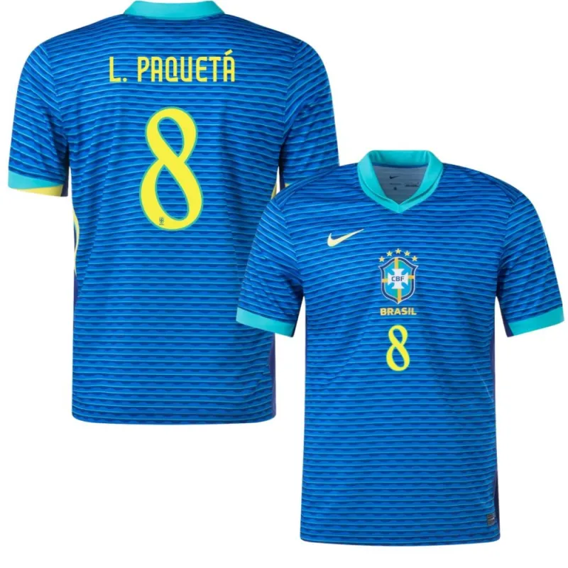 Paquetá, Brazil 2024/25 Away Jersey, Fan Version, Blue