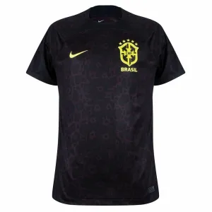 Maillot de supporter gardien de but du Brésil pour la Coupe du monde 2022 (Maillot domicile, Noir)