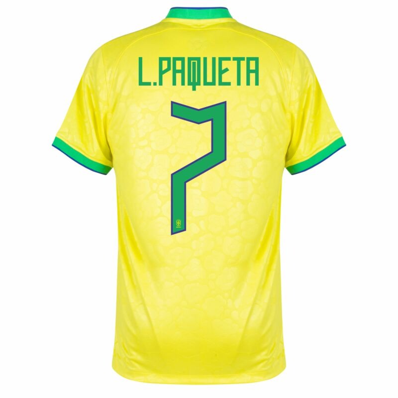 L. Paqueta, 2022 FIFA World Cup Brazil Home Jersey (Yellow)