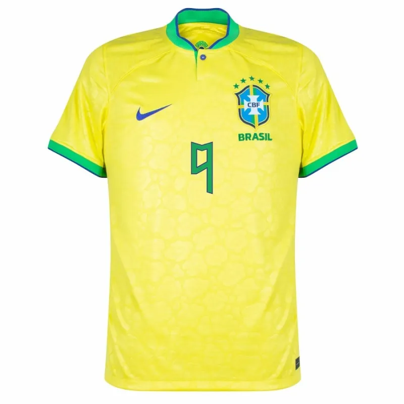 G. Jesus, Brasilien 2022 Weltmeisterschaft Heimfans-Trikot (Gelb)