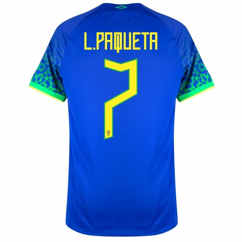 L. Paqueta, Brazil 2022 World Cup Away Fan Jersey (Blue)