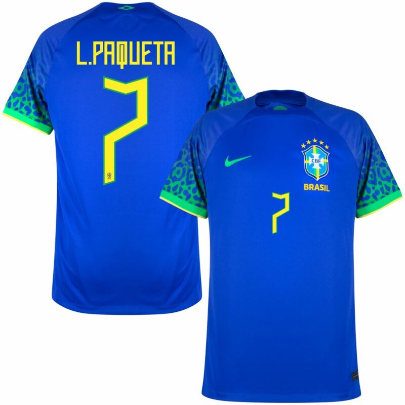 L. Paqueta, Brazil 2022 World Cup Away Fan Jersey (Blue)
