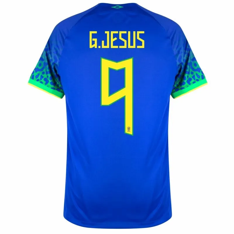 G. Jesus Brazil 2022 World Cup Away Jersey - Blue