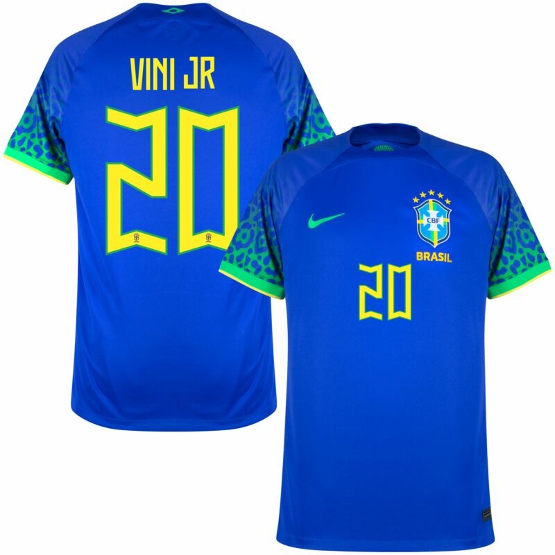 Vini Jr Brazil 2022 World Cup Away Jersey - Blue