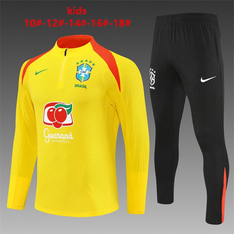 Brazil 2025/26 Kids Sports Set Yellow