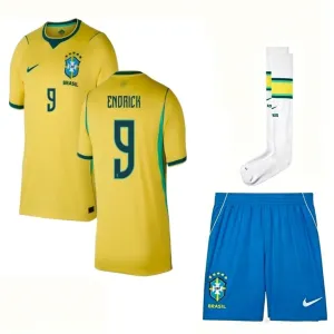 Brésil ENDRICK 2026/27 Maillot Domicile Enfant Jaune