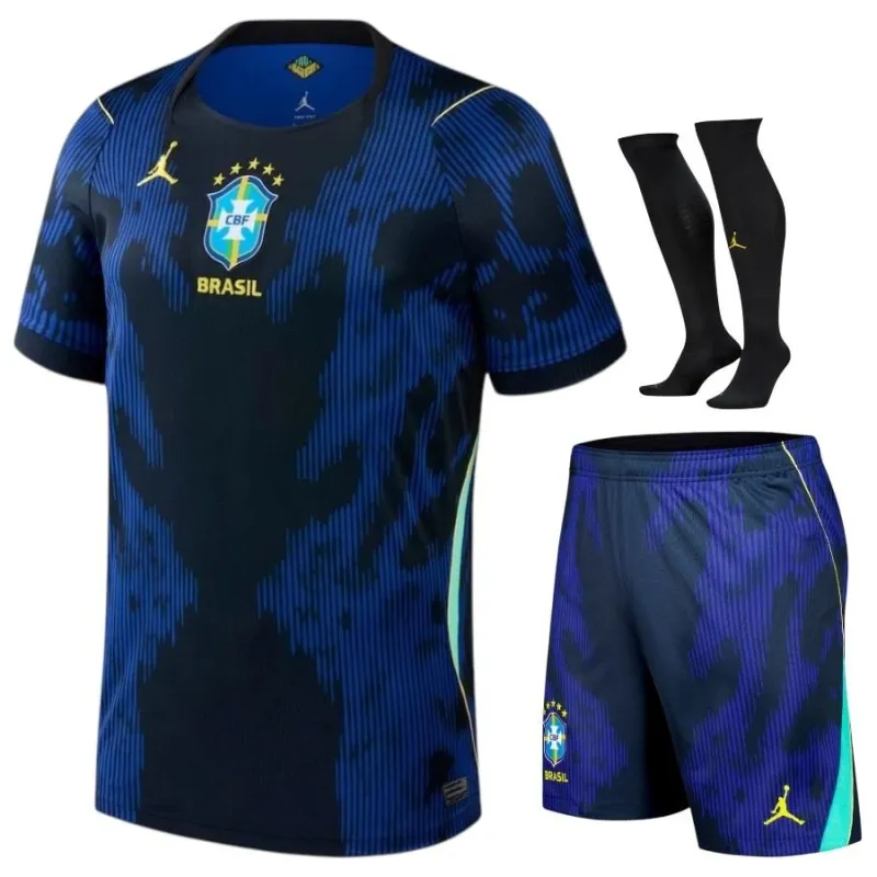 Brazil 2026/27 Away Kids Kit Jersey Blue