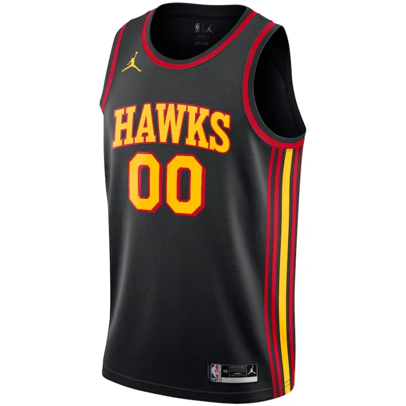 Atlanta Hawks Camiseta personalizada Swingman de la marca Jordan - Edición Statement - Negro