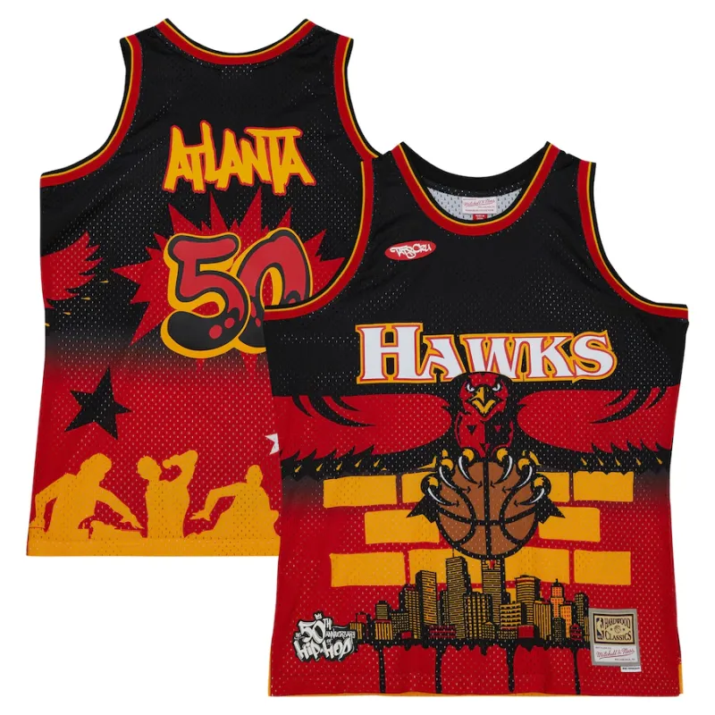 Camiseta Atlanta Hawks Mitchell & Ness x Tats Cru HWC Fashion