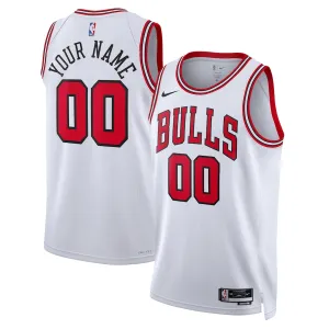 Camiseta personalizada Swingman unisex de los Chicago Bulls - Edición Asociación - Blanco