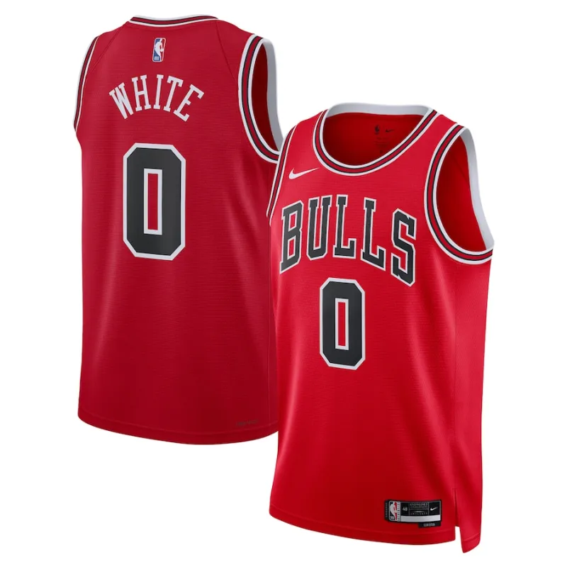 Coby White Camiseta Swingman unisex de los Chicago Bulls - Edición Ícono - Rojo