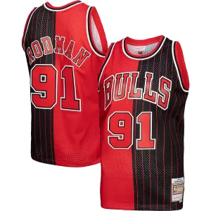 Camiseta Dennis Rodman Chicago Bulls Mitchell & Ness Hardwood Classics 1995/96 Split Swingman