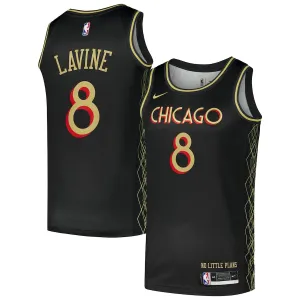 Zach LaVine Camiseta del jugador Swingman Nike de los Chicago Bulls - Edición Ciudad - Negro
